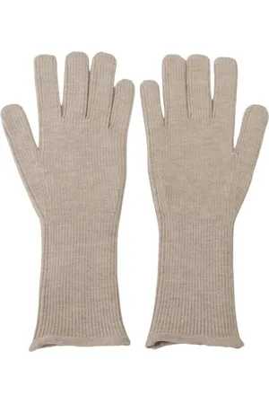 Dolce & Gabbana Gloves, male, , 9 IN, Luxury Ivory Cashmere Silk Gloves