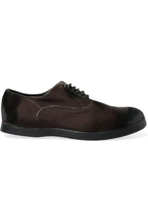 Dolce & Gabbana Laced Shoes, male, , 7 UK, Elegant Velvet Oxford Lace-up Shoes