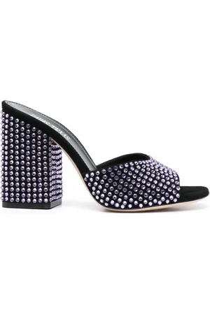 PARIS TEXAS Heeled Mules, female, , 3 UK, Crystal-Embellished Mules