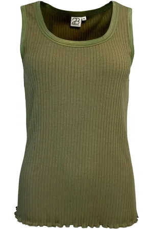 2-Biz Sleeveless Tops, female, , L, Simple Dusty Olive Top