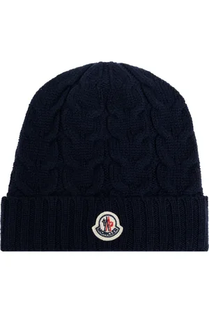 Moncler Hats & Caps, unisex, , M, Wool Hat with Logo Patch