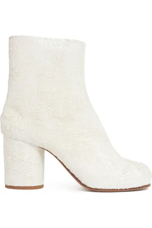 Maison Margiela Heeled Boots, female, , 4 UK, Pearl Suede Laser-Cut Boots