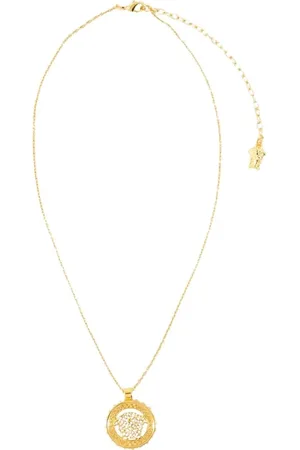 VERSACE Gold Metal Necklace with Rhinestones