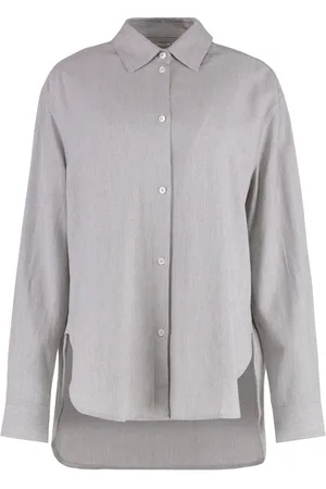 Totême Shirts, female, , XL, Rounded Hem Viscose Virgin Wool Shirt