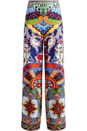 ALICE+OLIVIA Multicolour Wide Leg Trousers with Zip