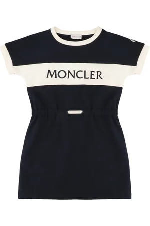 Moncler Dresses, female, , 12 Y, Cotton Mini-Dress with Elastic Waistband