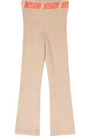 Msgm Elegant Rib Knit Flared Trousers