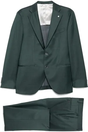 LUIGI BIANCHI MANTOVA Forest Suit with Rear Vents
