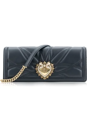 Dolce & Gabbana Snap Buckle Shoulder Bag with Jewel Heart