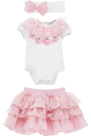 MONNALISA Sets, female, , 3 M, Rose Ruffle Skirt Set with Headband
