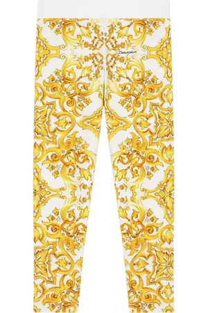 Dolce & Gabbana Leggings, female, , 4 Y, Majolica Print Leggings in