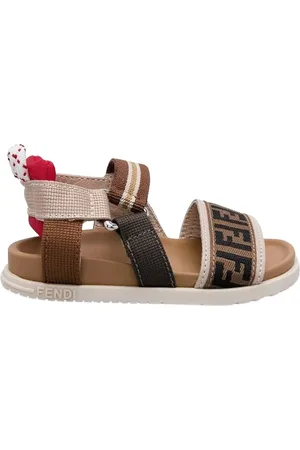 Fendi Chic FF Logo Sandals in Beige