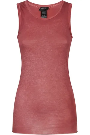 AVANT TOI Sleeveless Tops, female, , XS, Bordeaux Cotton Top Made in Italy