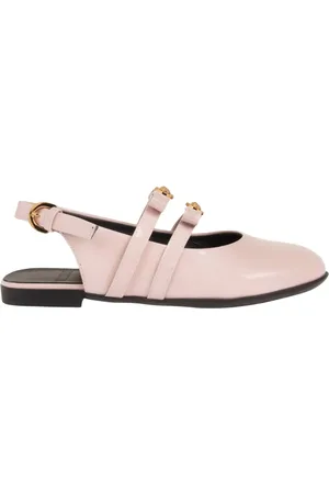 VERSACE Leather Flat Sandals with Bows