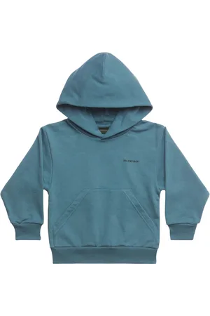 Balenciaga Sweatshirts, unisex, , 6 Y, Kids Logo Hoodie in Teal