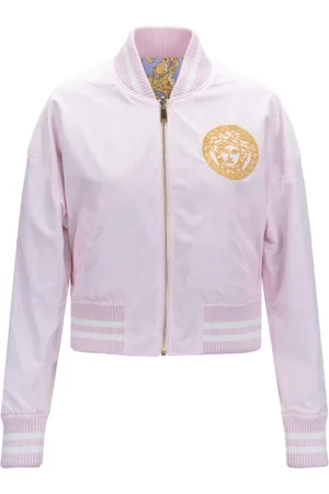 VERSACE Bomber Jackets, female, , M, Reversible Zip Jacket with Ribbed Edges