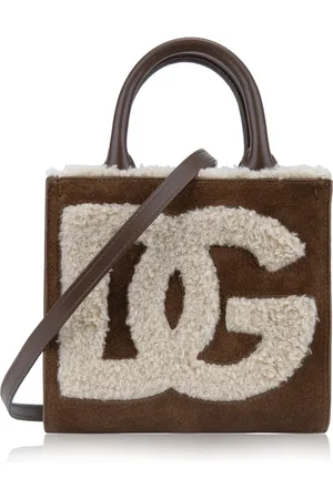 Dolce & Gabbana Handbags, female, , ONE SIZE, Suede Shoulder Bag with DG Logo