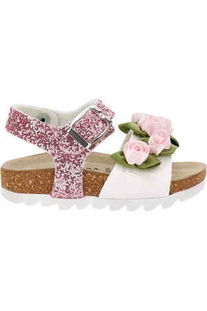 MONNALISA Sandals, female, , 23 EU, Rose Glitter Sandals for Girls