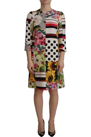 Dolce & Gabbana Midi Dresses, female, , 2XS, Patchwork Charmeuse Dress