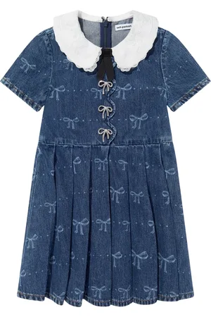 Self-Portrait Dresses, female, , 10 Y, Denim Mini Dress with Bow