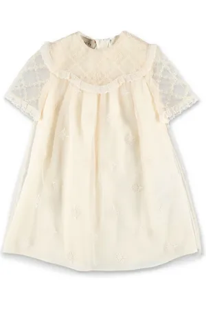 Gucci Dresses, female, , 12 M, Ivory Floral Embroidered Tulle Dress
