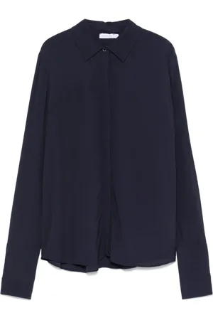 Patrizia Pepe Shirts, female, , S, Navy Shirt with Concealed Buttons