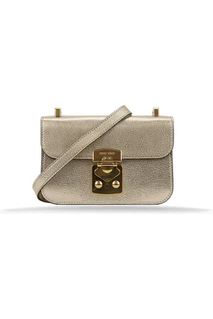 Miu Miu Cross Body Bags, female, , ONE SIZE, Leather Shoulder Bag with Snap Closure