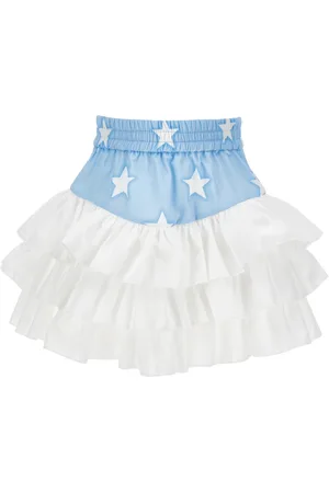 MONNALISA Skirts, female, , 6 Y, Denim Stars Ruffle Skirt in