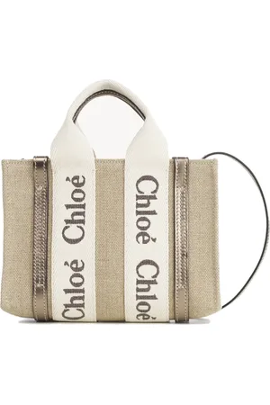 Chloé Handbags, female, , ONE SIZE, Grey Leather Bag with Signature Strips