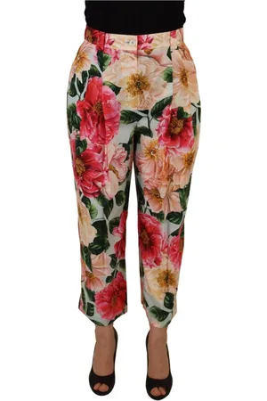 Dolce & Gabbana Exquisite High-Waisted Silk Trousers