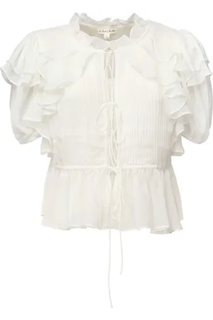 For Love & Lemons Ethereal Ruffle Cream Blouse
