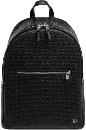 Armani Exchange Backpacks, male, , ONE SIZE, Logo Pattern Zip Backpack Multipockets
