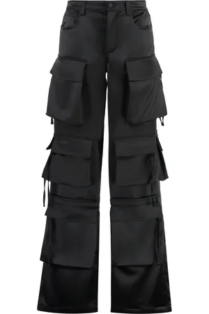 GIUSEPPE DI MORABITO Satin Cargo Trousers with Front Flap Pockets