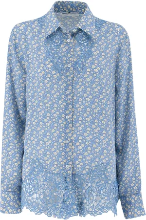 ERMANNO SCERVINO Shirts, female, , S, Silk Floral Print Long Sleeve Shirt