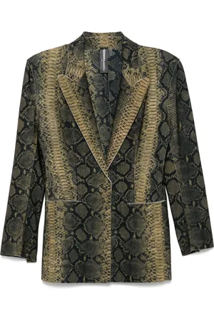 Norma Kamali Python Print Classic Blazer