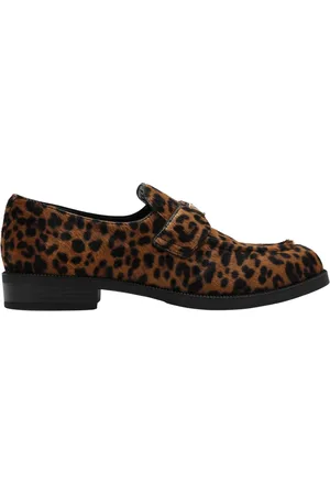 Prada Loafers, female, , 5 1/2 UK, Leopard Print Fabric Loafers