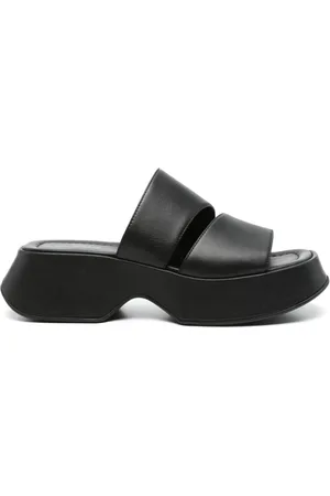 vic matiè Leather Open Back Heels