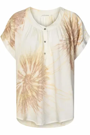 Rabens Saloner Printed Blouse with Short Sleeves