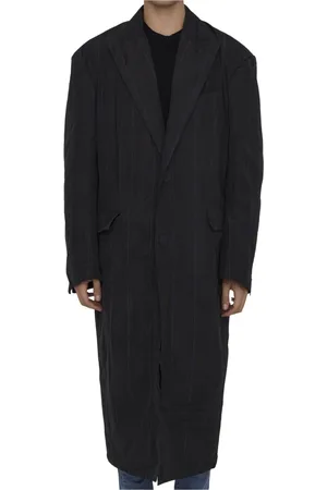 Balenciaga Single-Breasted Coats, male, , S, Mens Clothing Jackets Coats Grey Aw22