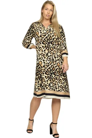 2-Biz Leopard Print Midi Dress