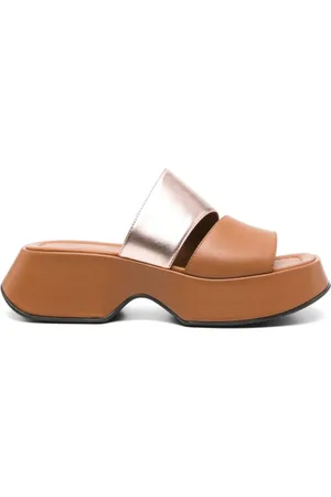 vic matiè Sliders, female, , 4 UK, Leather Sandals with Cut-Out Detailing