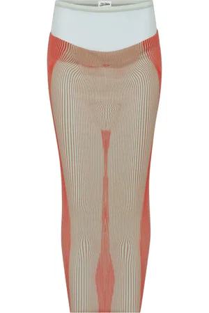 Jean Paul Gaultier Midi Skirts, female, , S, Long Skirt with Transparent Design