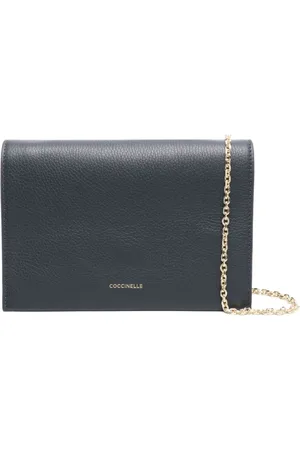 Coccinelle Grained Leather Crossbody Bag with Chain
