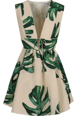 RAQUEL DINIZ Short Dresses, female, , S, Silk Linen Dress with Front Bow