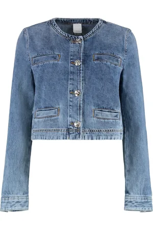 Pinko Denim Jackets, female, , M, Denim Jacket with Contrast Stitching