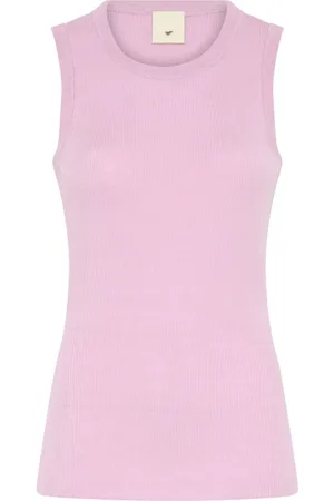Heartmade Round-neck Knitwear, female, , M, Ribbed Tank Top Knitwear in Rose
