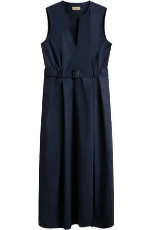Woolrich V-Neck Belted Dress with Pockets