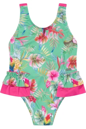 PATACHOU Swimsuits, female, , 6 Y, Tropical Print Swimsuit in Green