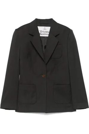 Vivienne Westwood Blazers, female, , M, Charcoal Grey Buttoned Jacket with Shoulder Pads