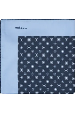 Kiton Silky Scarves, male, , ONE SIZE, Geometric Floral Pocket Handkerchief